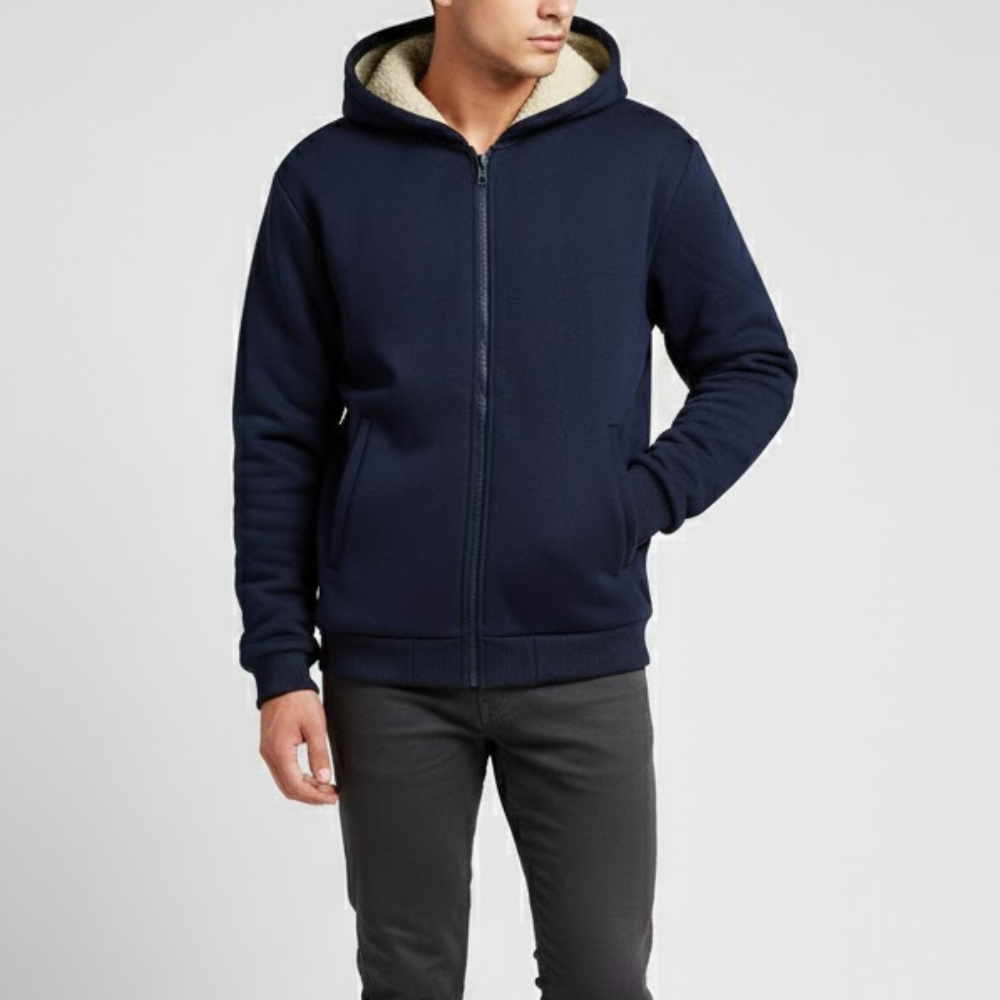 Hoodie, Fleece, for Men | Winter | Blue