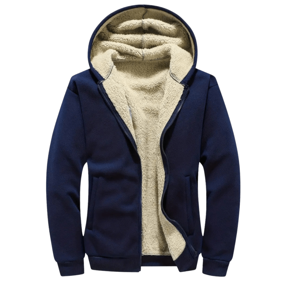 Hoodie, Fleece, for Men | Winter | Blue1