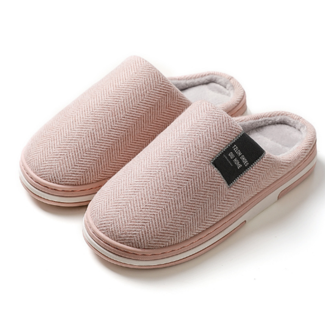 House Slippers for Men | Plush Slip-On Comfort | Peach