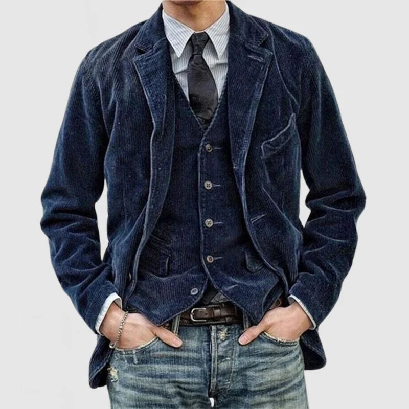 Jacket and Vest Set for Men | Tailored Fit | Blue