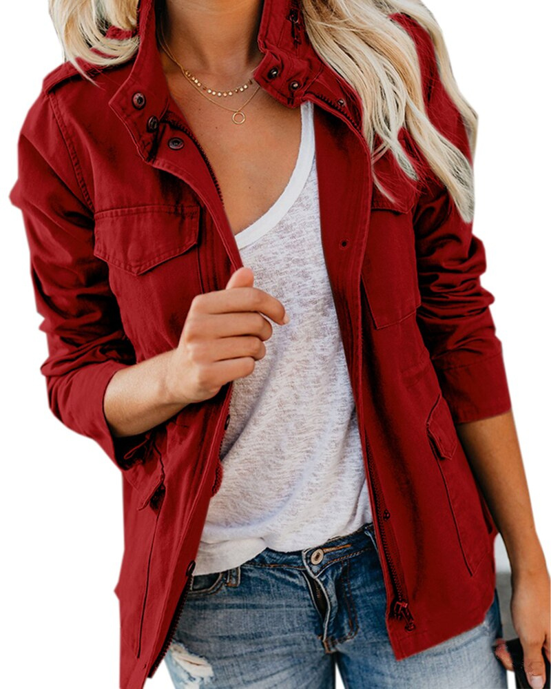 Jacket for Women| Lightweight, with Pockets | Burgundy