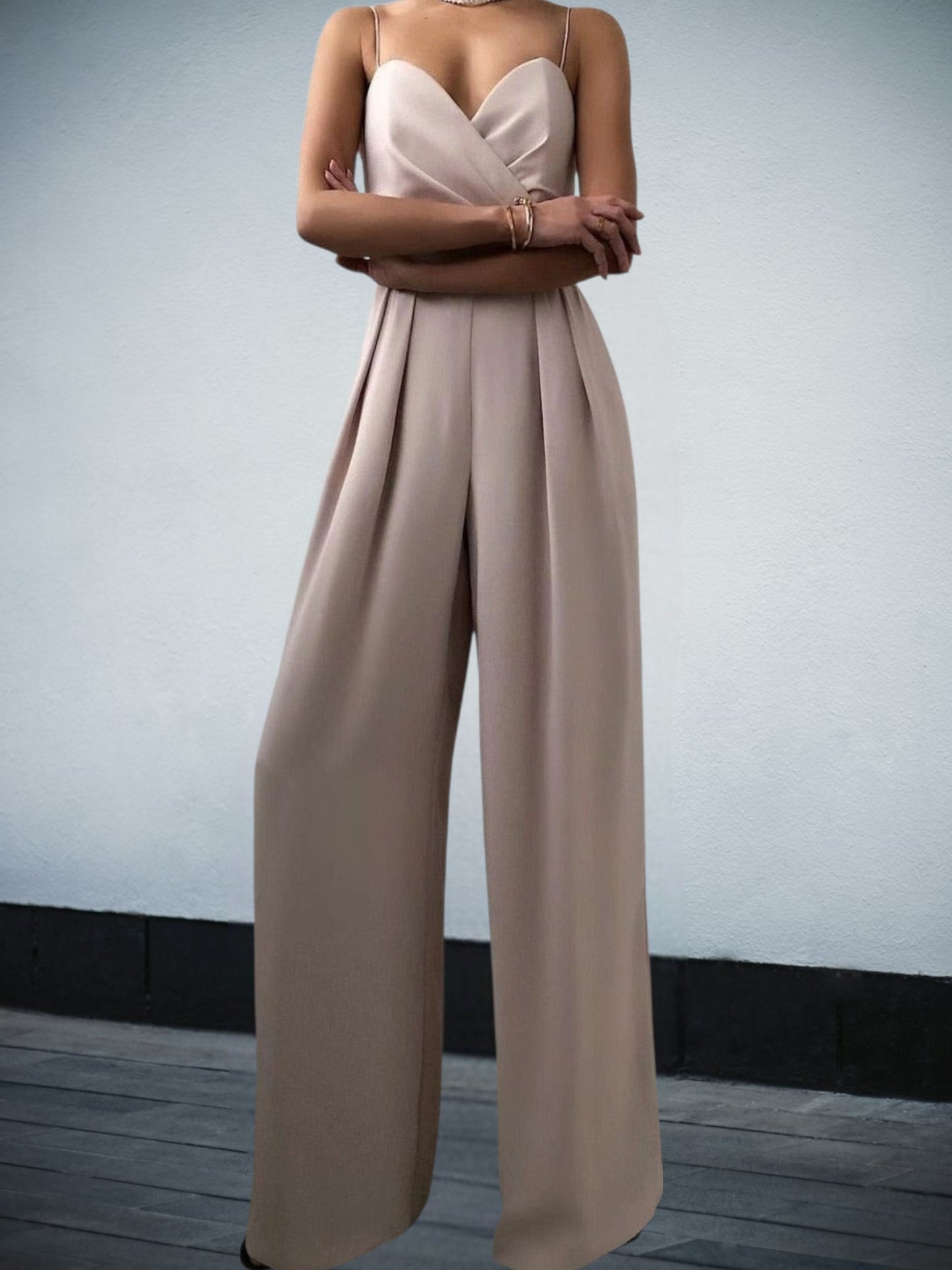 Jumpsuit in Lightweight Fabric – Flattering Casual Playsuit | Apricot