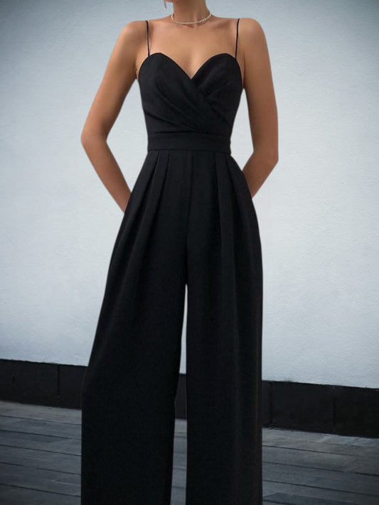 Jumpsuit in Lightweight Fabric – Flattering Casual Playsuit | Black