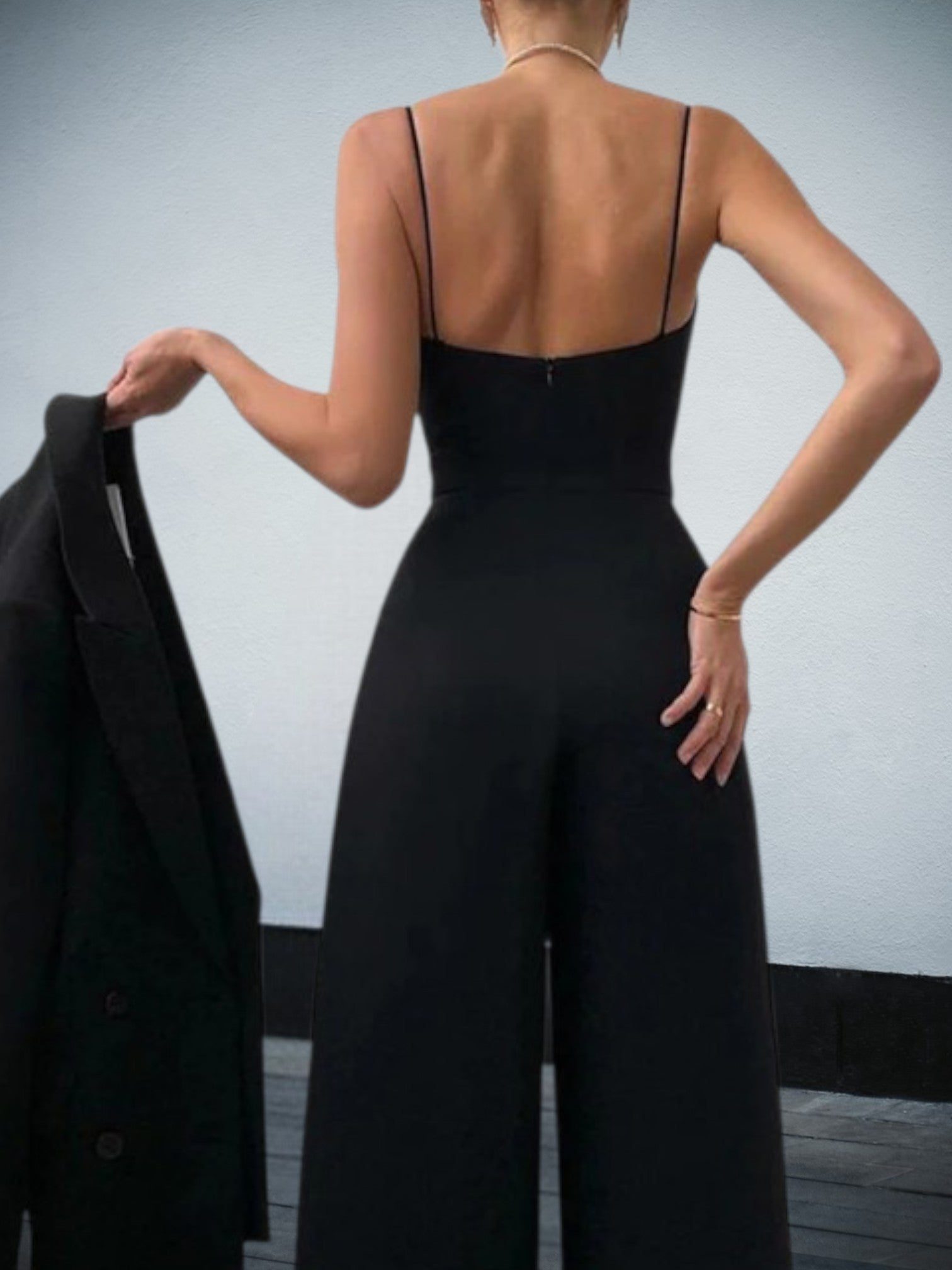 Jumpsuit in Lightweight Fabric – Flattering Casual Playsuit | Black 2