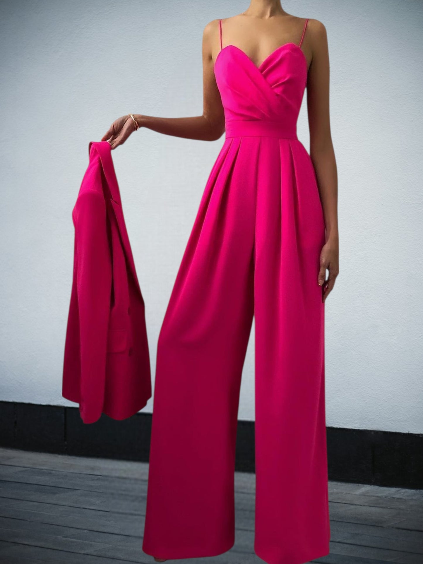 Jumpsuit in Lightweight Fabric – Flattering Casual Playsuit | Rose Red