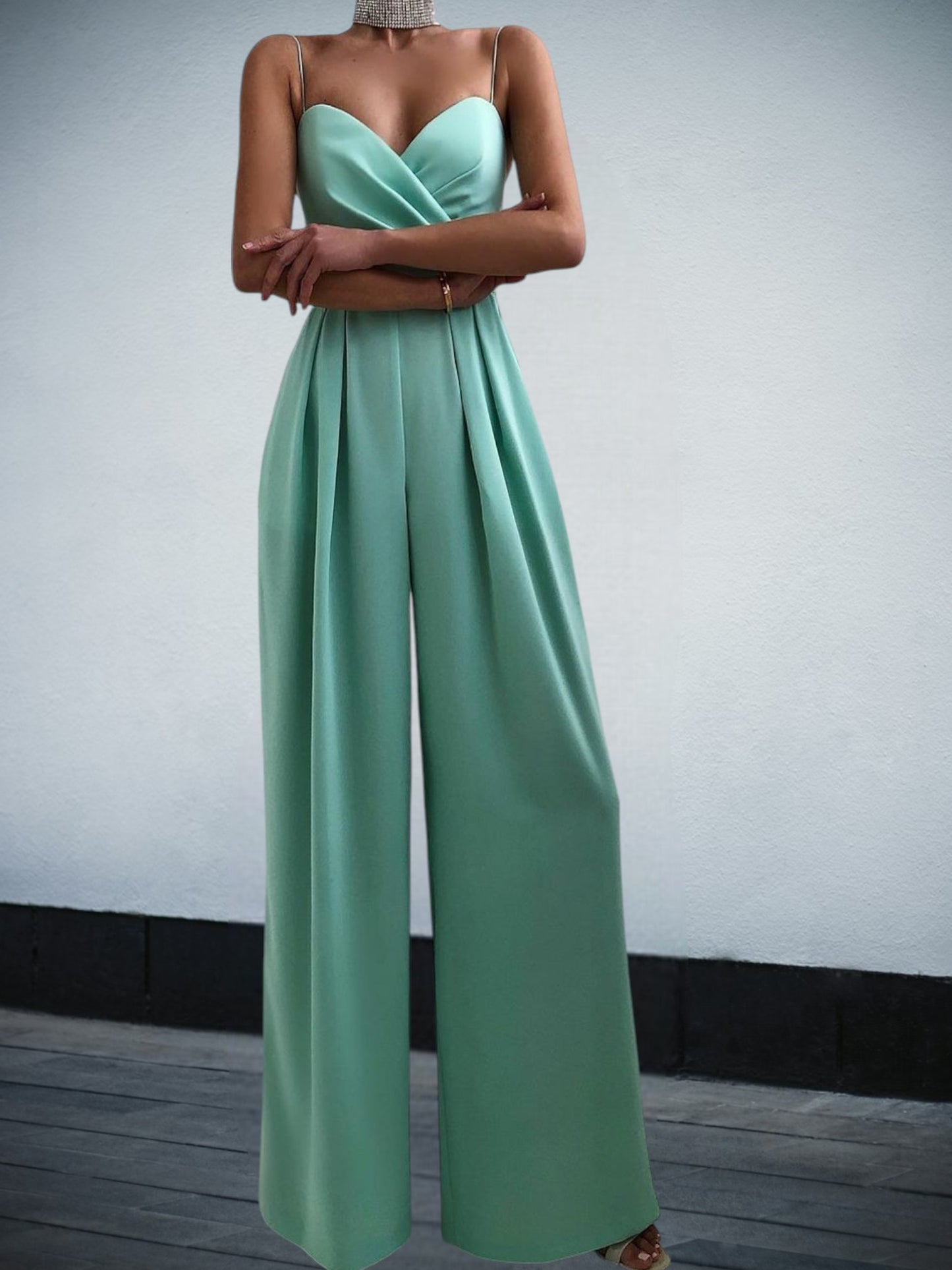 Jumpsuit in Lightweight Fabric – Flattering Casual Playsuit | Turquoise