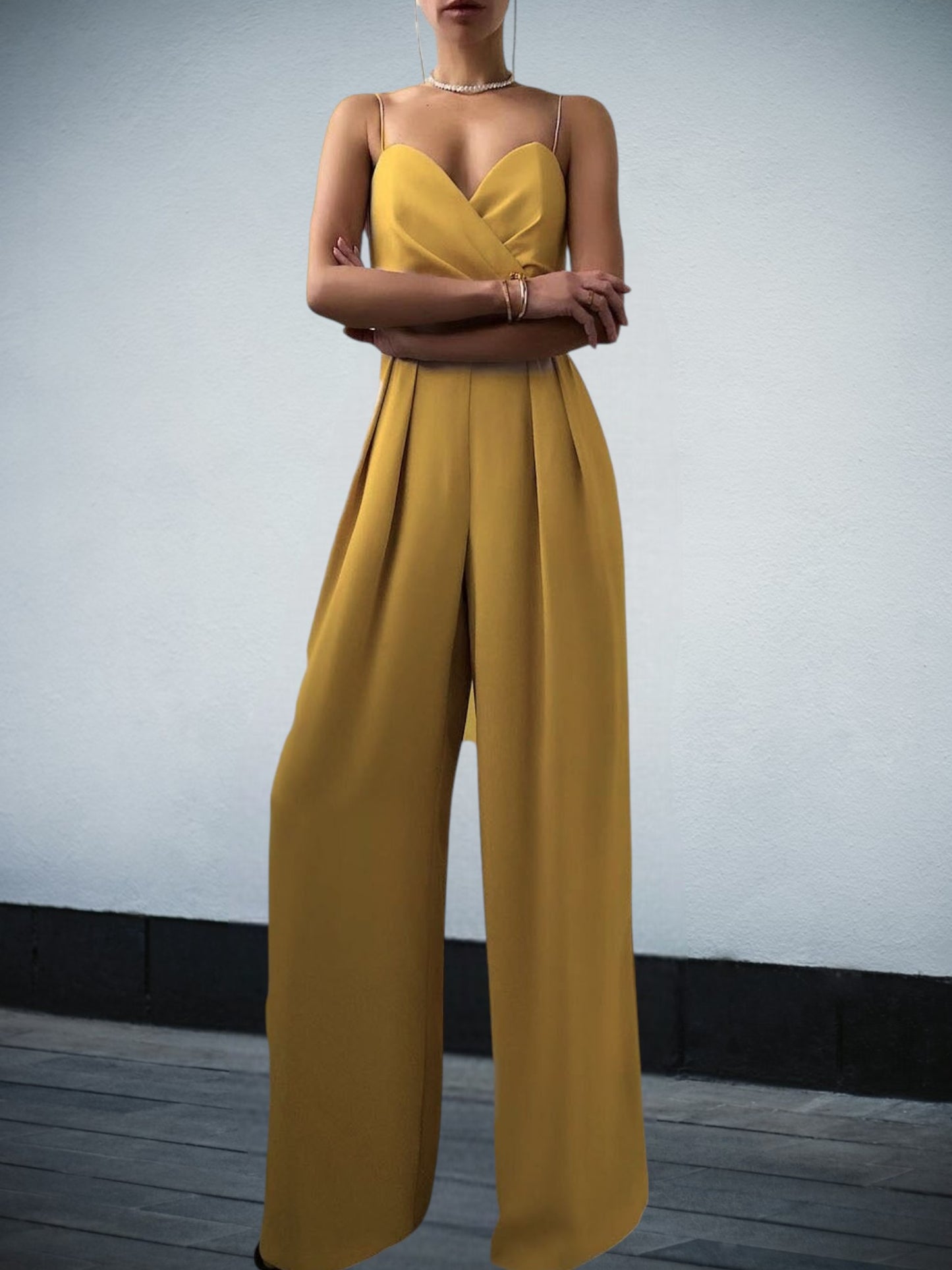 Jumpsuit in Lightweight Fabric – Flattering Casual Playsuit | Yellow