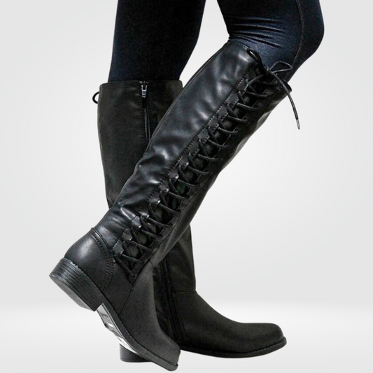 Knee High Boots for Women | Premium Leather, Non-Slip Sole | Winter | Black