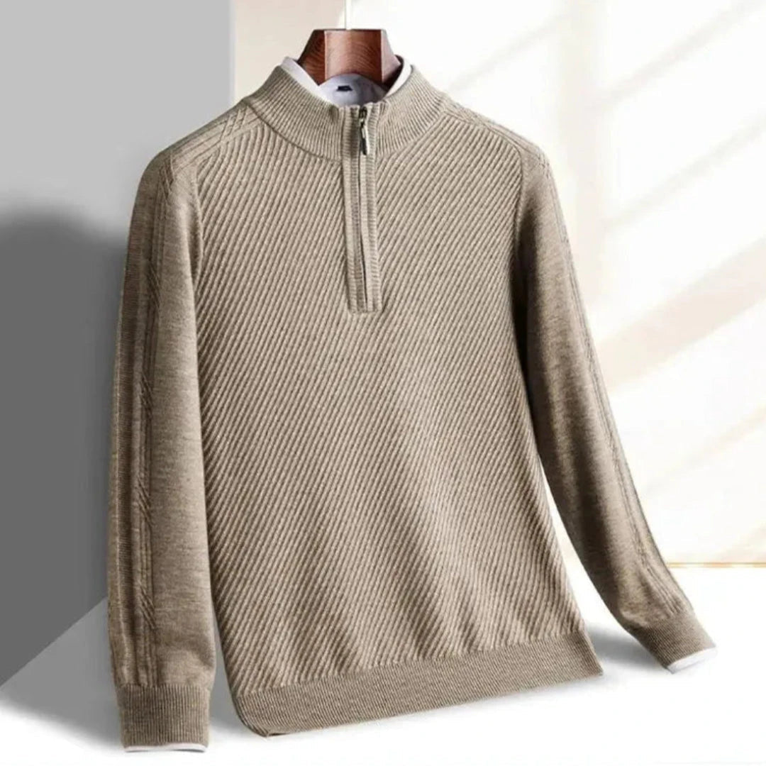 Knit Sweater for Men | Ribbed Texture, Lightweight | Regular Fit 0