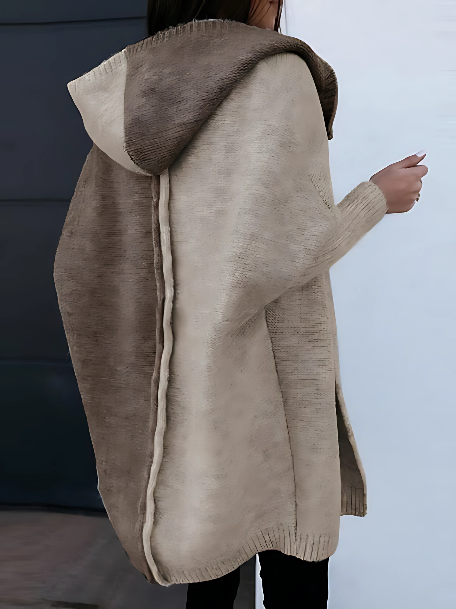 Knitted Cardigan for Women, Relaxed Fit | Long Sleeve | Brown1