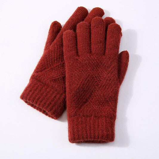 Knitted Gloves for Women | Warm and Comfortable | Red