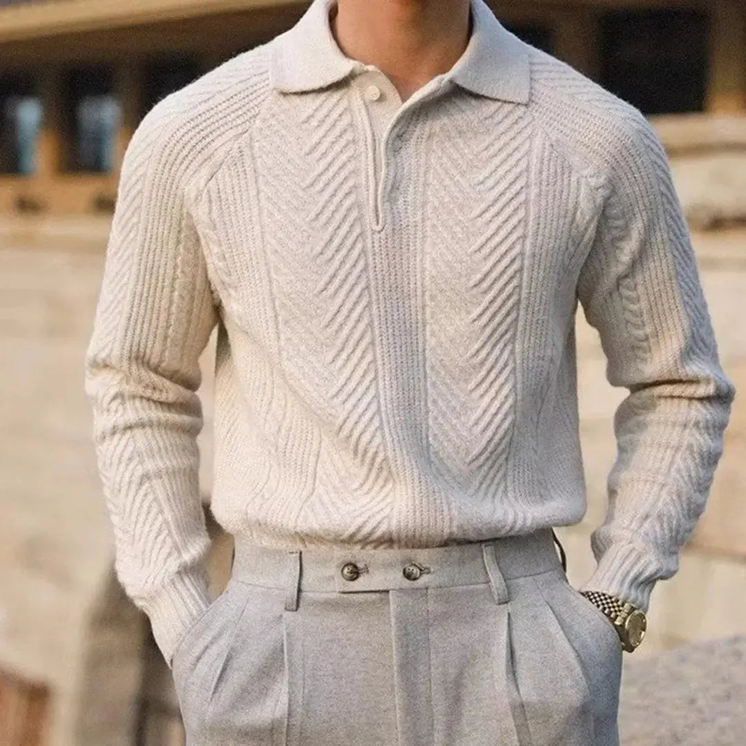 Knitted Sweater for Men | Modern Fit | Beige