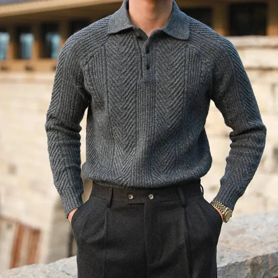 Knitted Sweater for Men | Modern Fit | Gray1