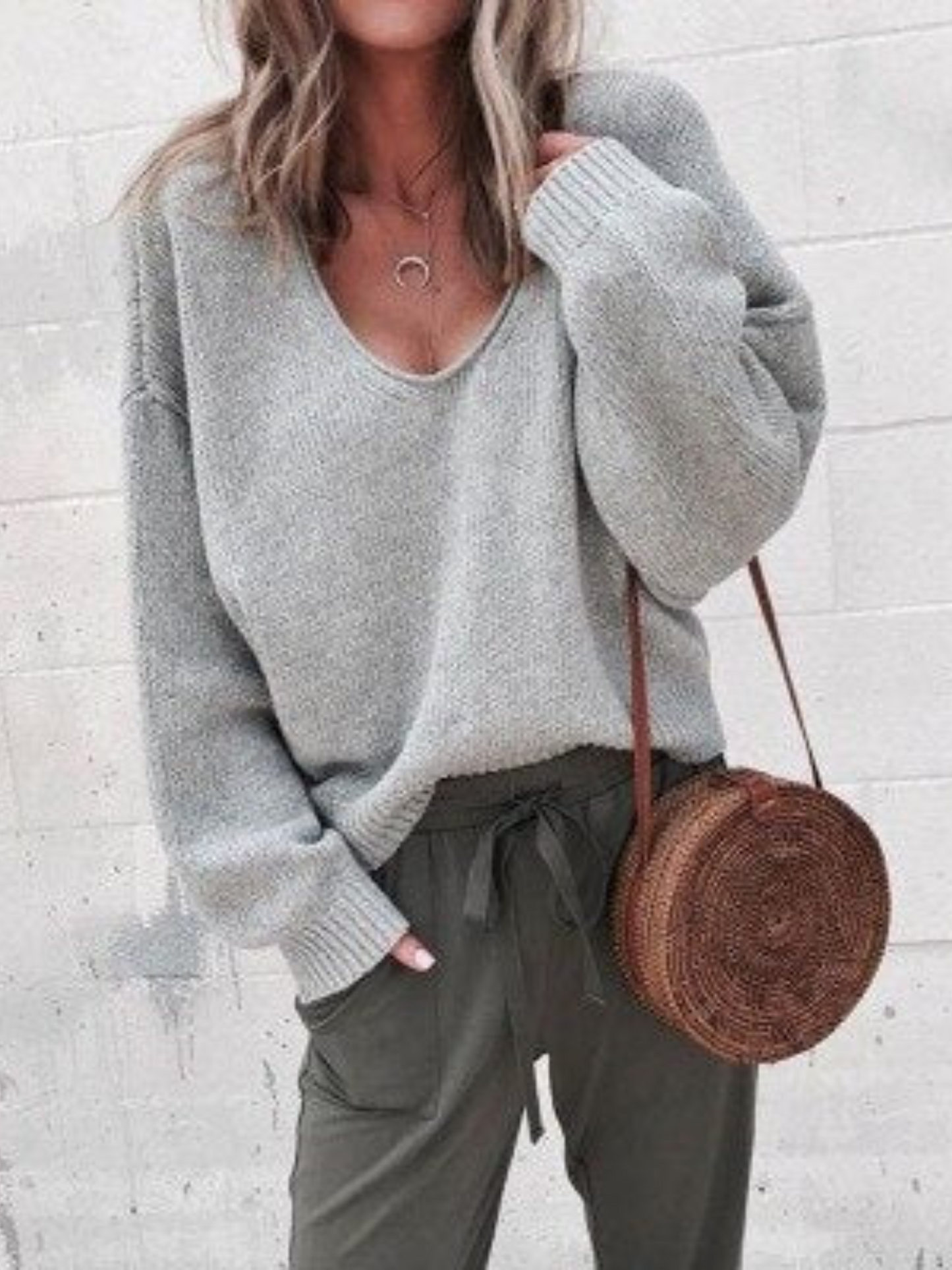 Knitted Sweater for Women | Flattering Fit | Gray