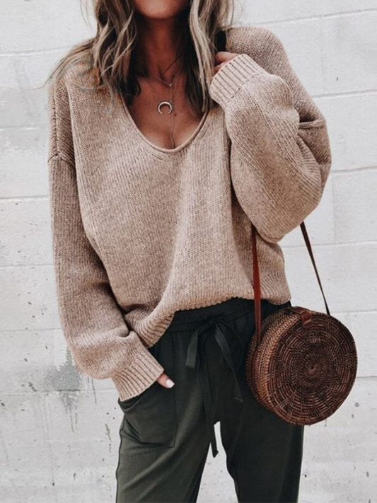 Knitted Sweater for Women | Flattering Fit | Khaki
