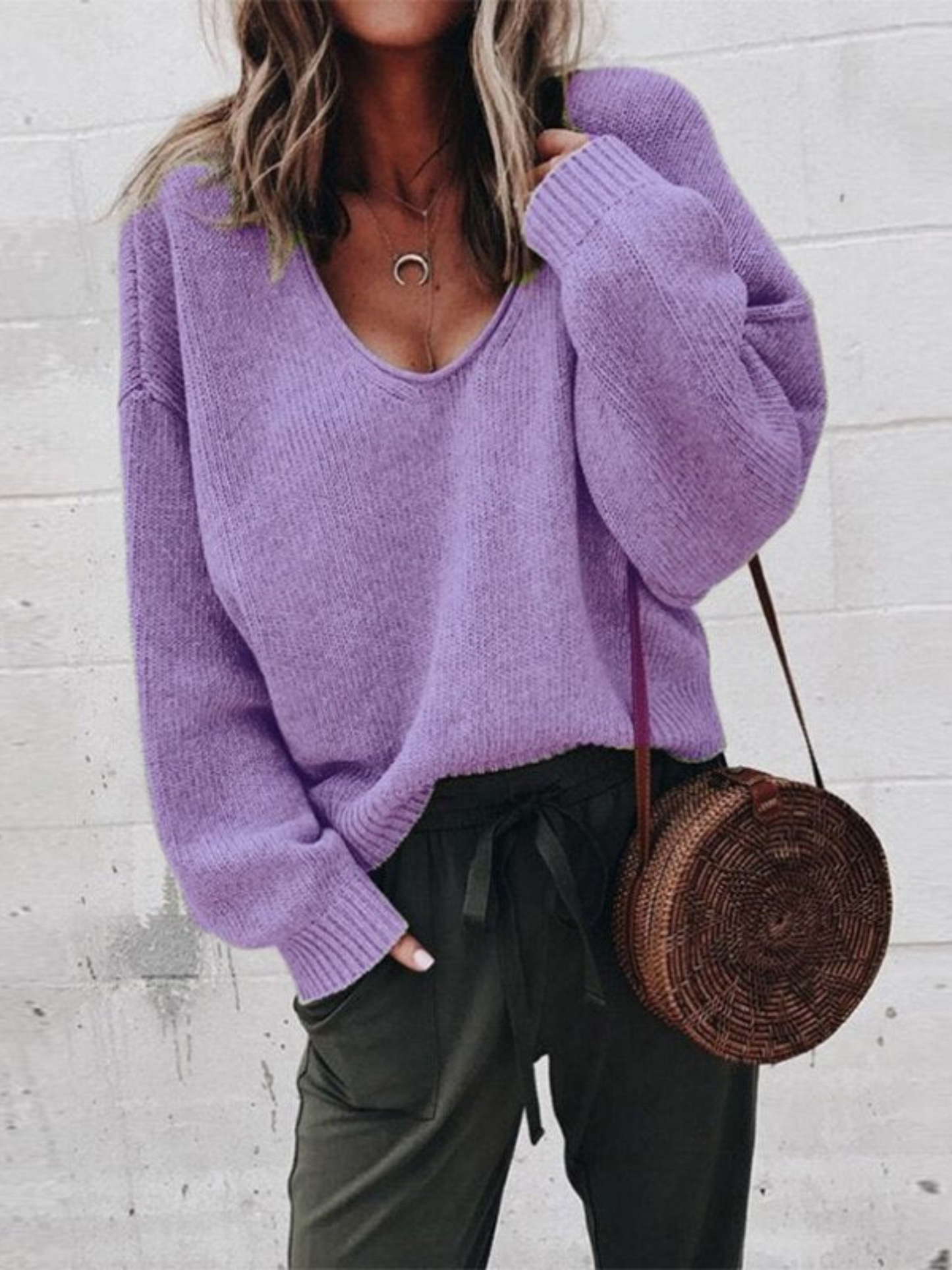 Knitted Sweater for Women | Flattering Fit | Purple