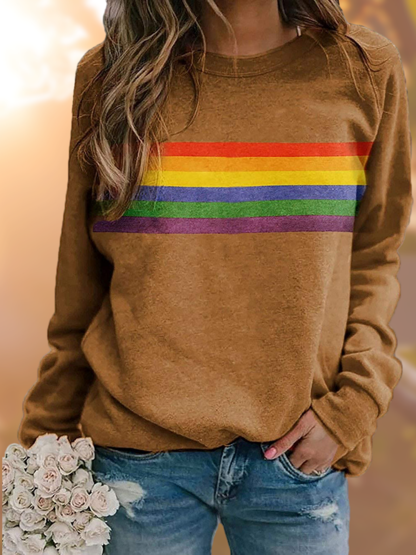 Knitted Sweater for Women | Regular Fit | Brown
