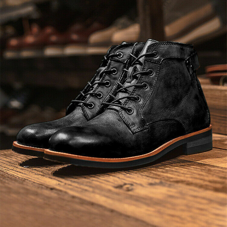 Leather Boots for Men | Slip-Resistant | Black