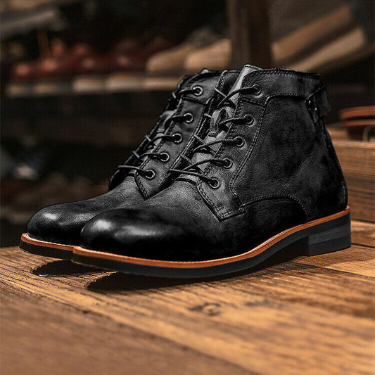 Leather Boots for Men | Slip-Resistant | Black