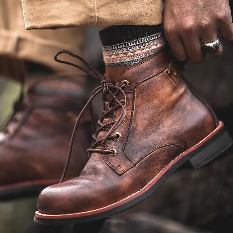Leather Boots for Men | Slip-Resistant | Brown