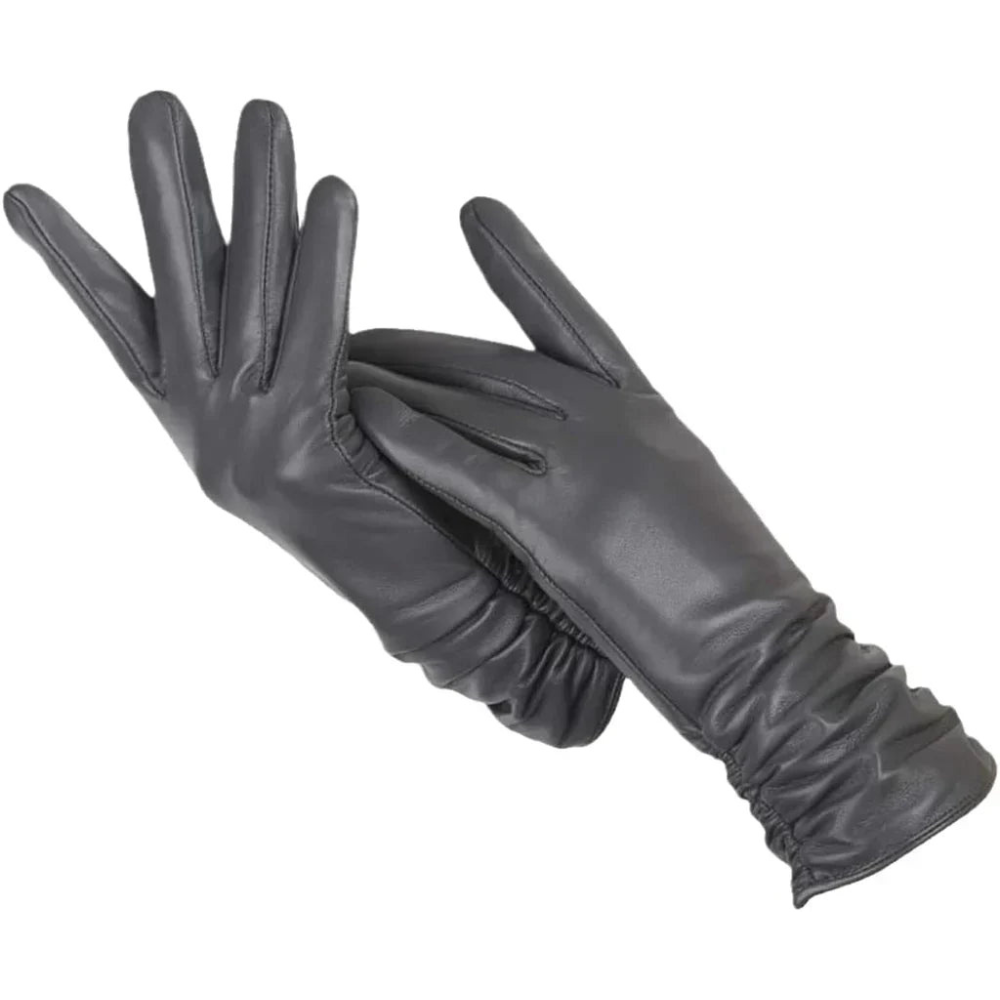 Leather Gloves for Women | Soft Wool Lining | Black