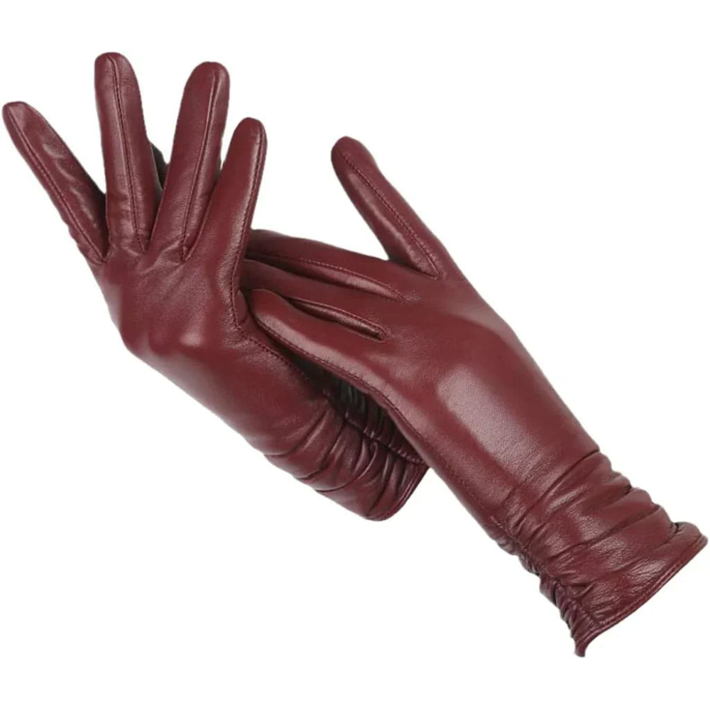 Leather Gloves for Women | Soft Wool Lining | Brown