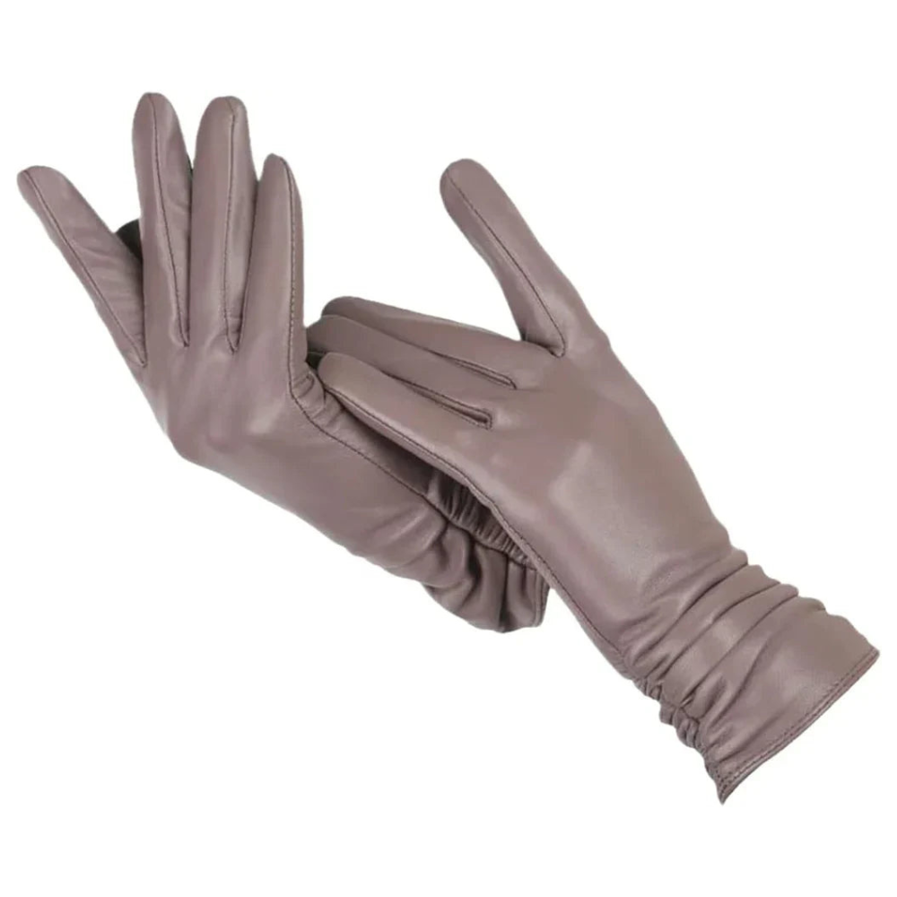 Leather Gloves for Women | Soft Wool Lining | Light Brown