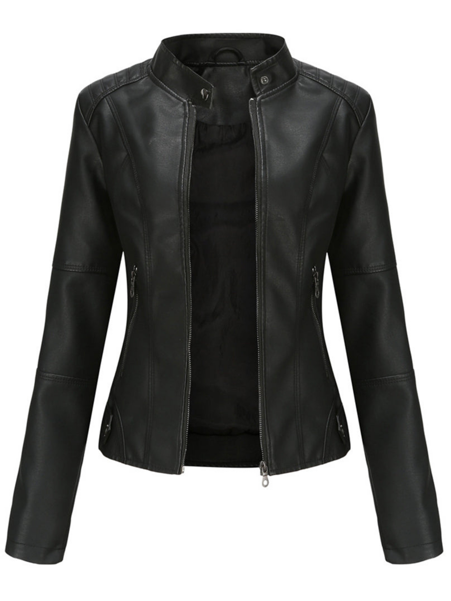 Leather Jacket Women | Cool-Weather Layering | Black