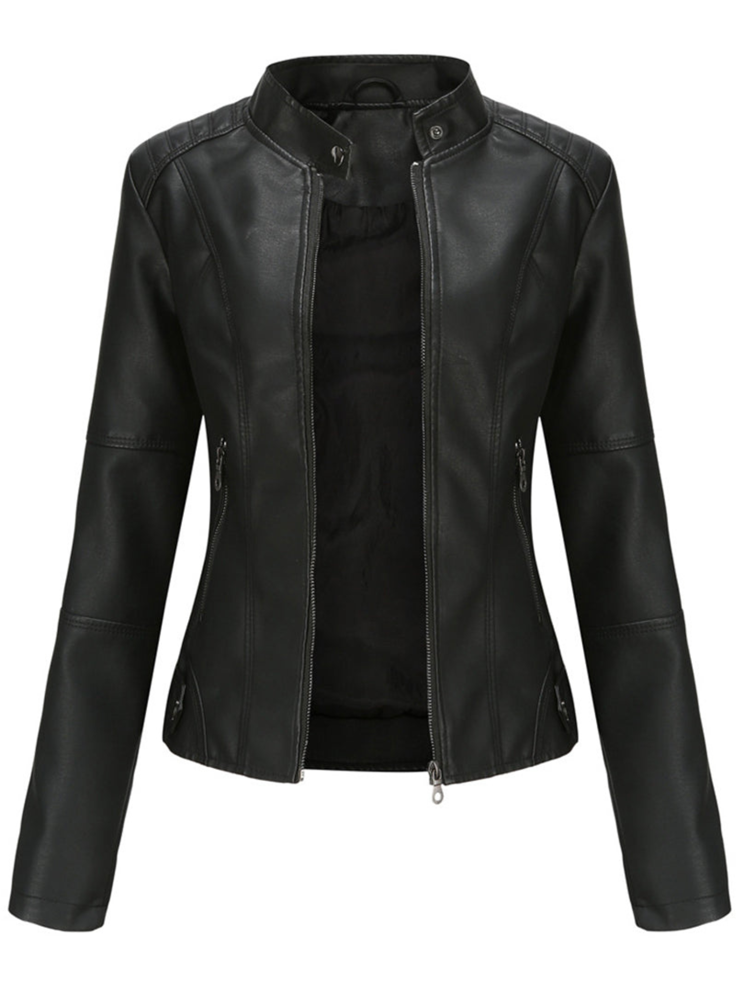 Leather Jacket Women | Cool-Weather Layering | Black