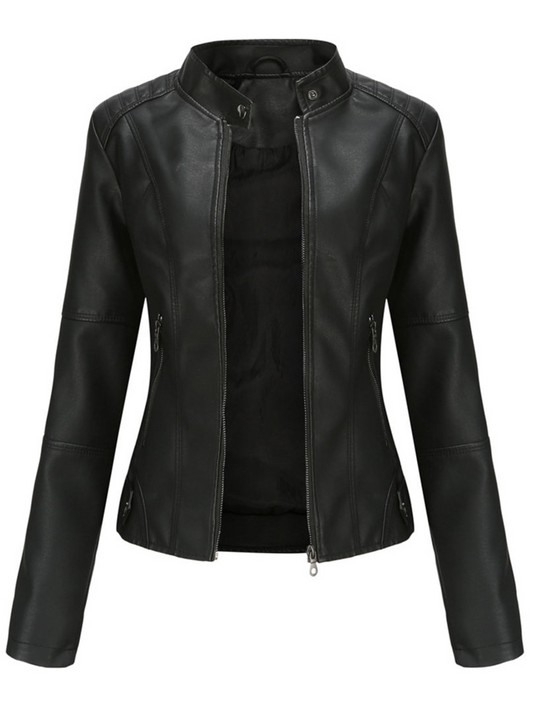 Leather Jacket Women | Cool-Weather Layering | Black