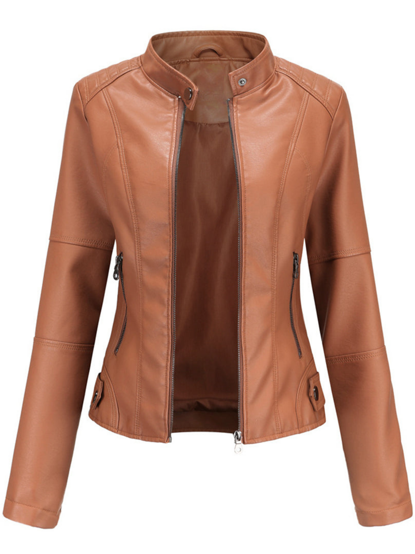 Leather Jacket Women | Cool-Weather Layering | Brown