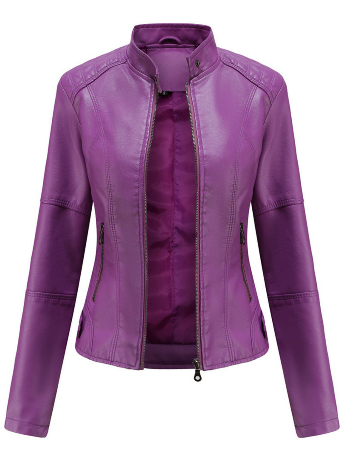 Leather Jacket Women | Cool-Weather Layering | Purple