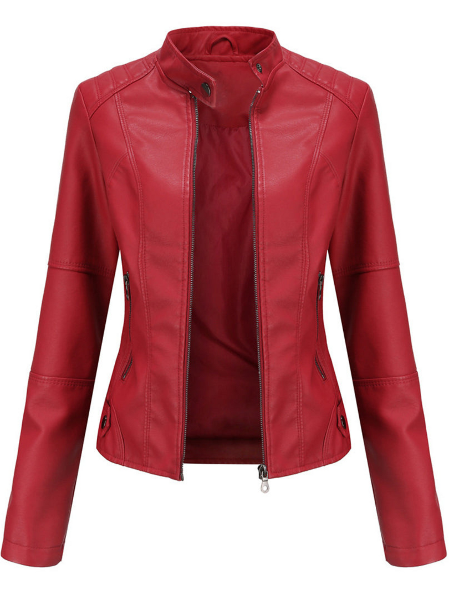 Leather Jacket Women | Cool-Weather Layering | Red