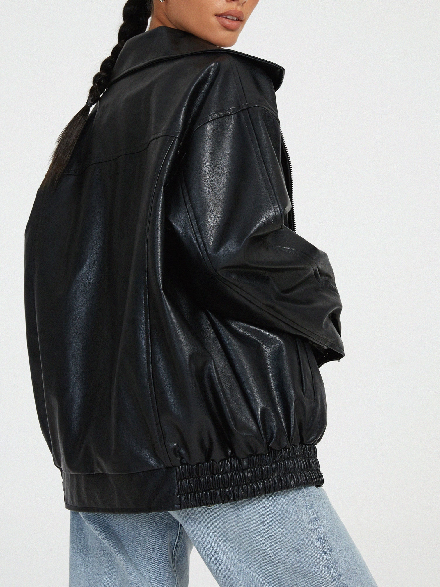Leather Jacket Women | Oversized Fit | Winter | Black 1