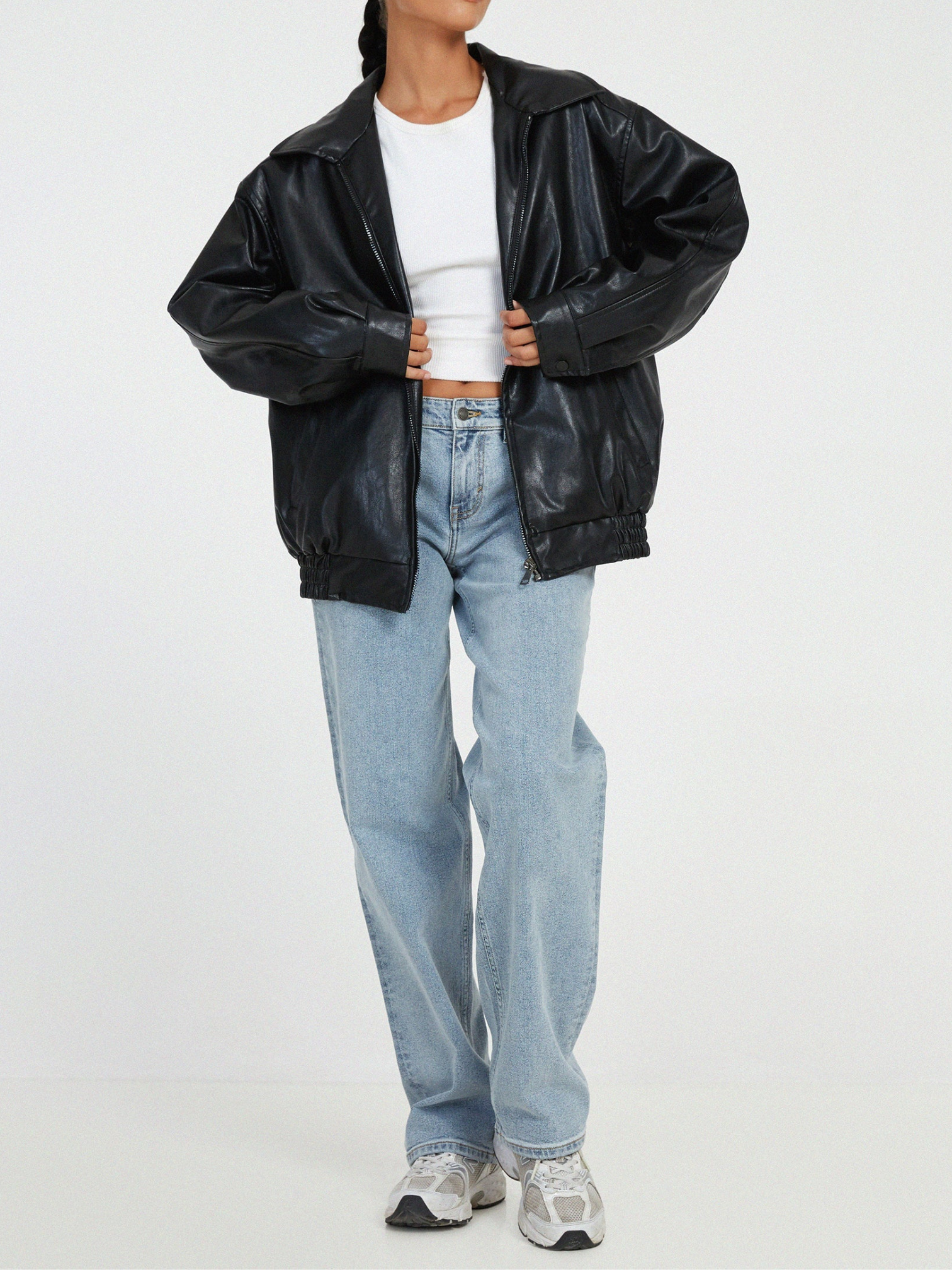 Leather Jacket Women | Oversized Fit | Winter | Black 2