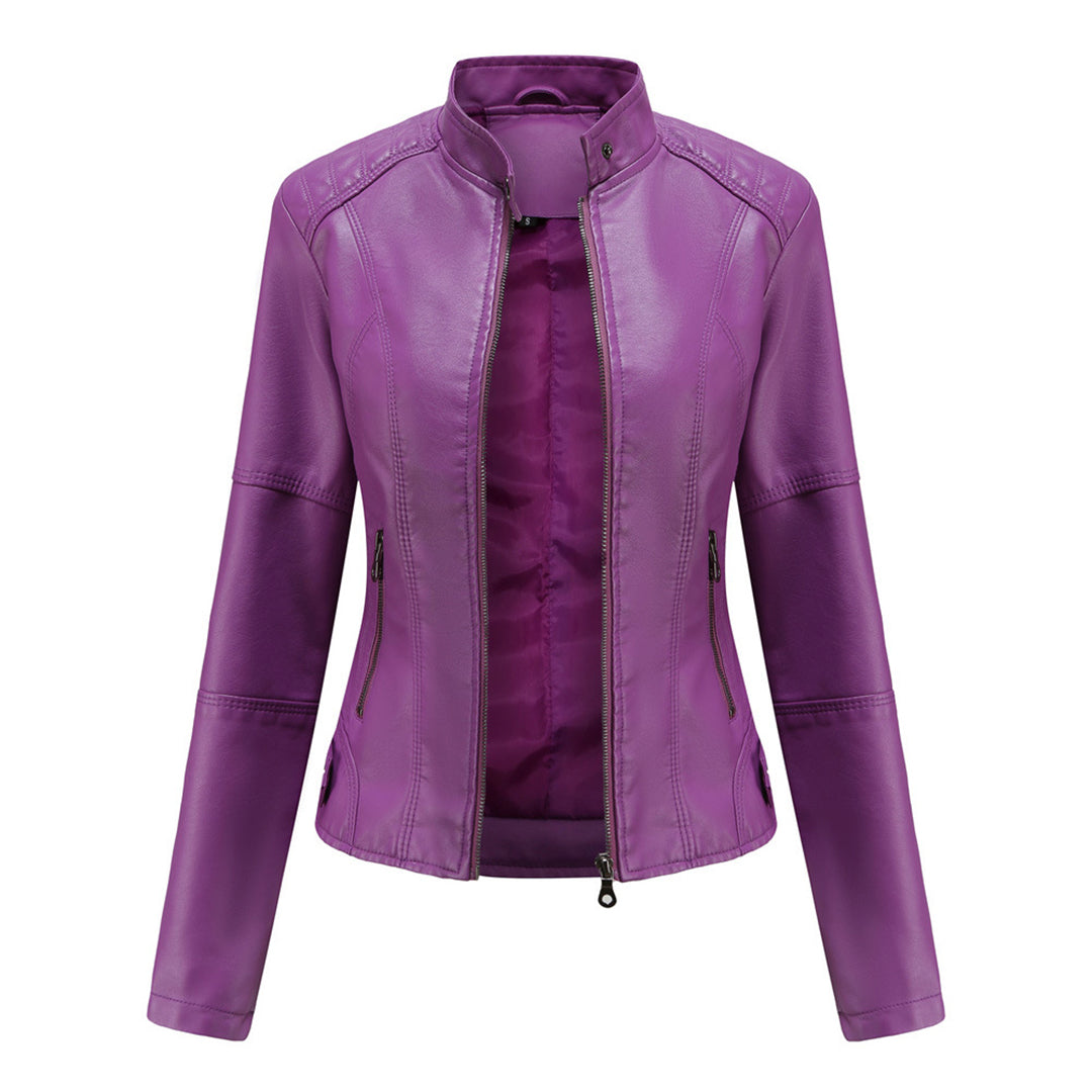Leather Jacket Women | Tailored, Structured | Winter | Purple