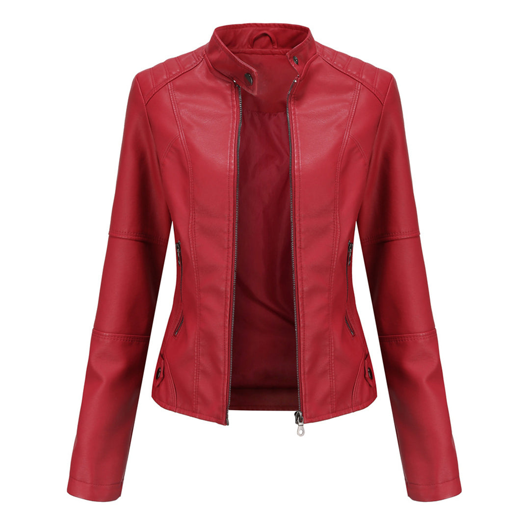 Leather Jacket Women | Tailored, Structured | Winter | Red