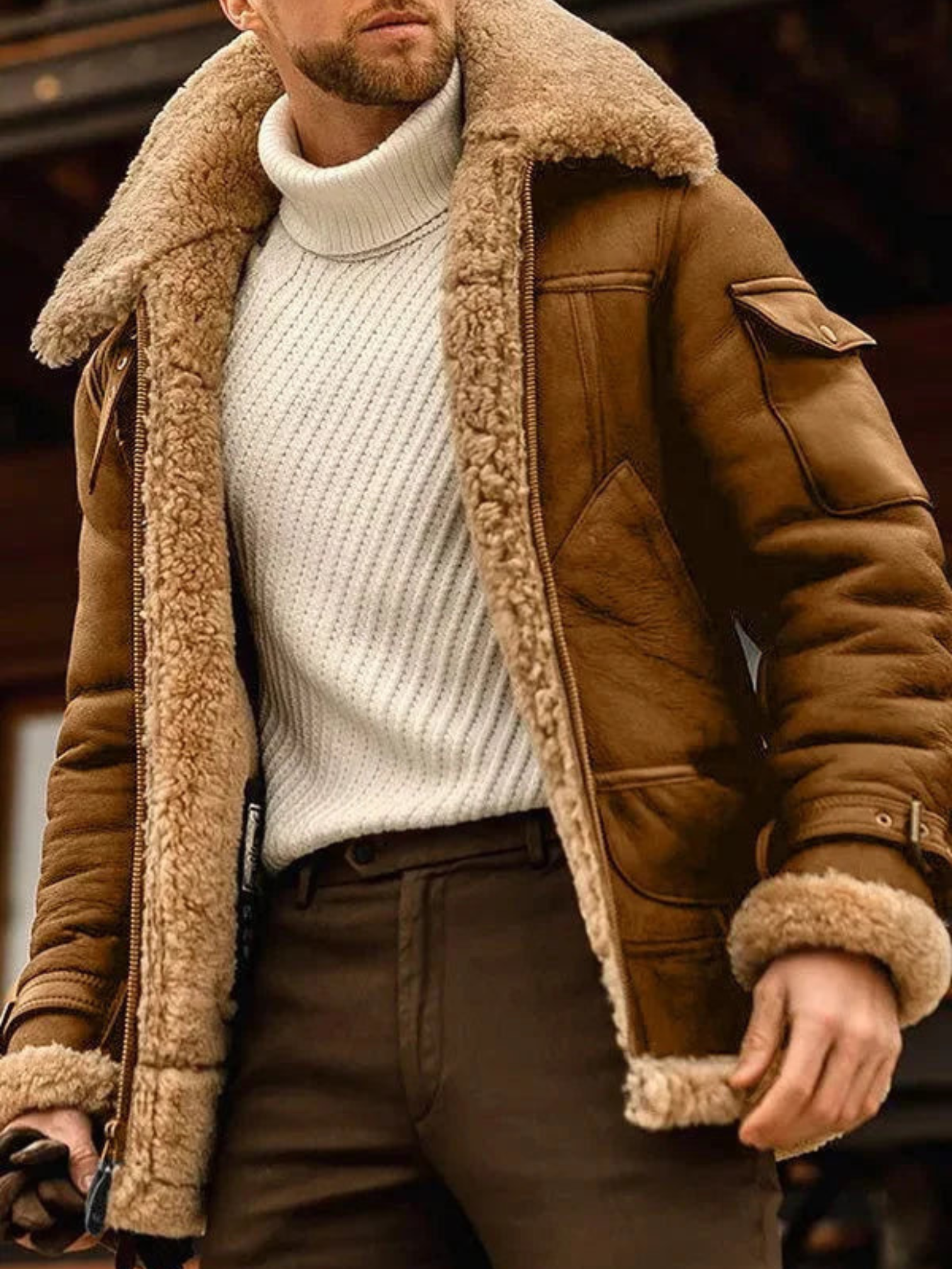Leather Jacket for Men, Regular Fit | Winter | Brown