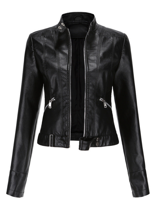 Leather Jacket for Women | Tailored Fit | Winter | Black