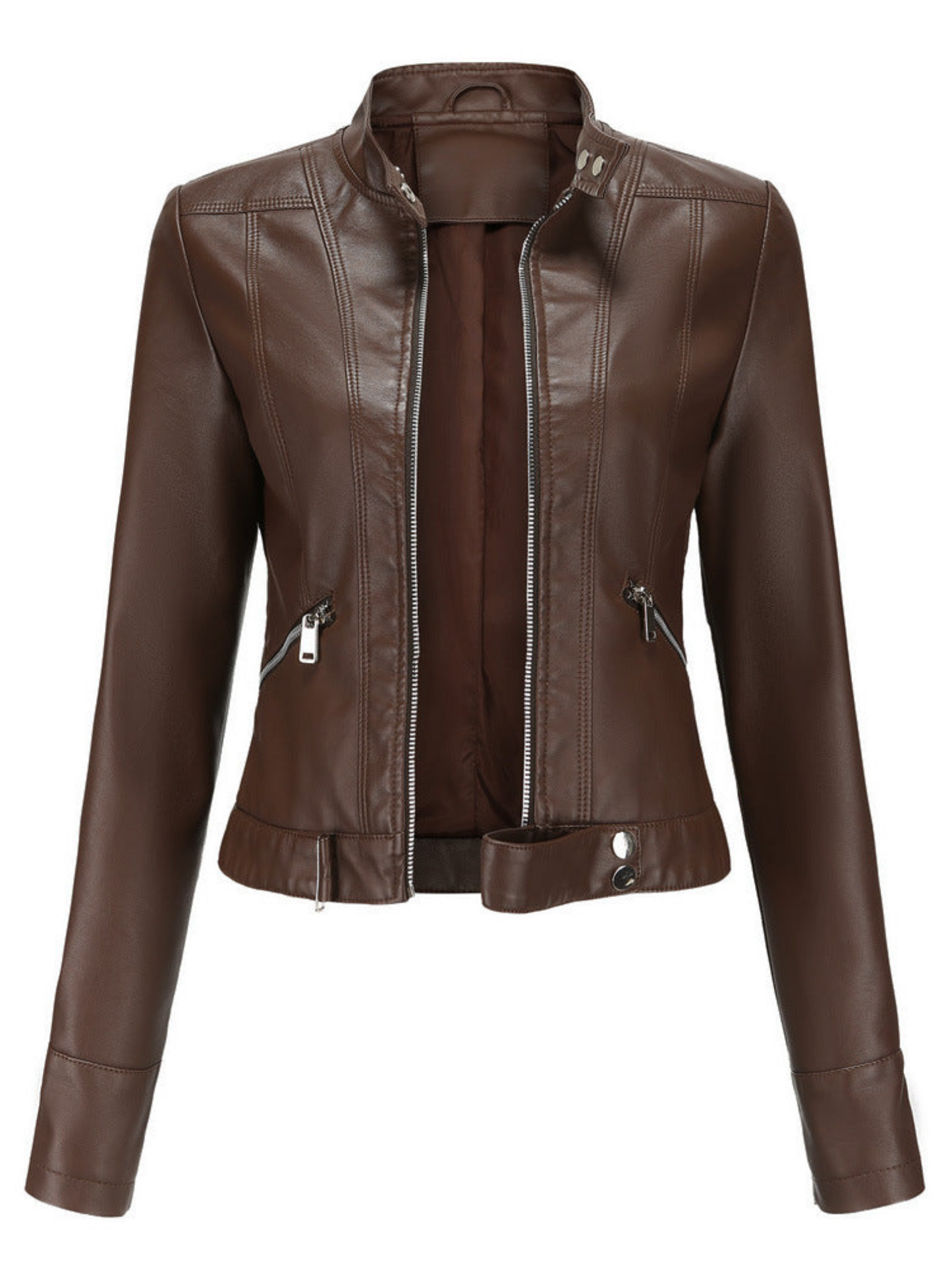 Leather Jacket for Women | Tailored Fit | Winter | Dark Brown