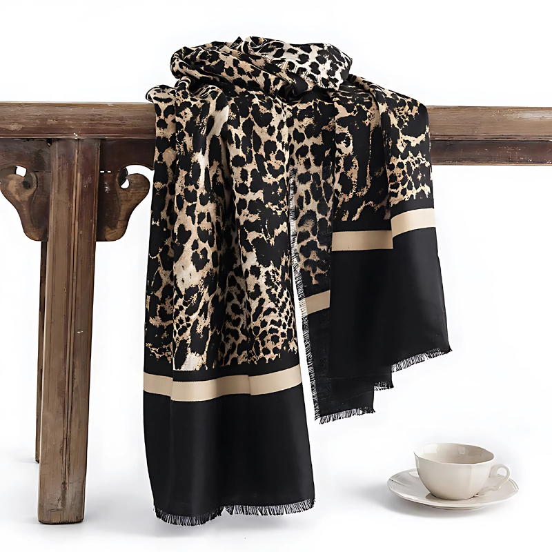 Leopard Pattern Scarf for Women | Versatile Accessory | Brown
