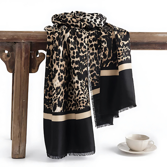 Leopard Pattern Scarf for Women | Versatile Accessory | Brown