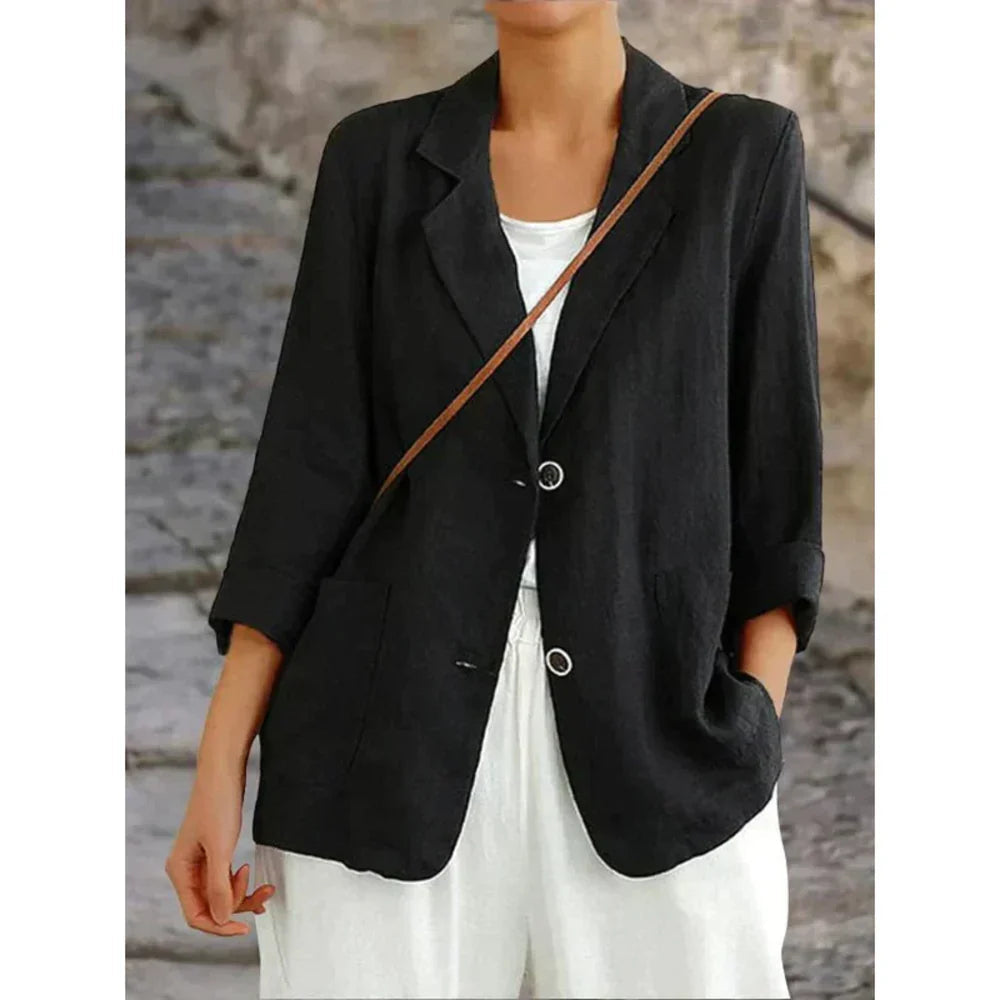 Lightweight Blazer for Women, Casual Wear | Relaxed Fit | Black