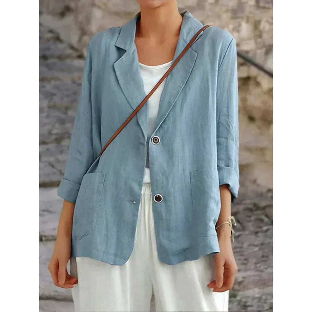 Lightweight Blazer for Women, Casual Wear | Relaxed Fit | Blue