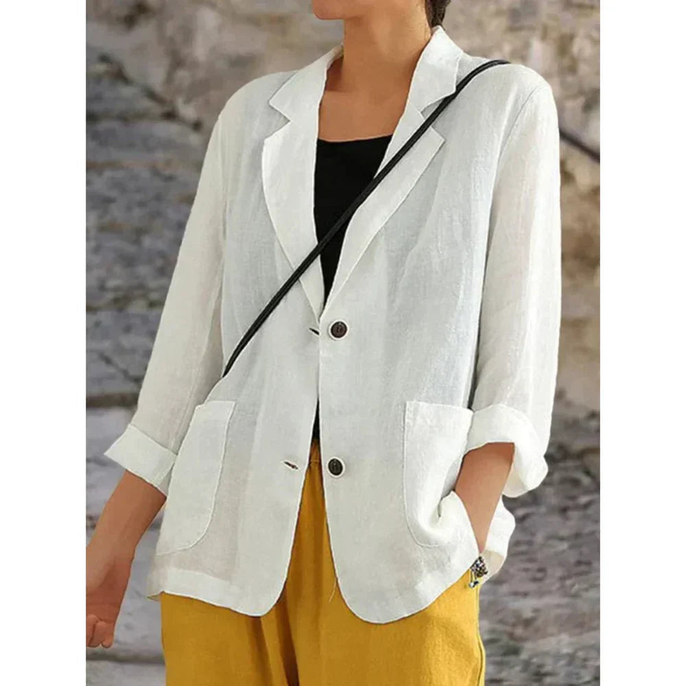 Lightweight Blazer for Women, Casual Wear | Relaxed Fit | White