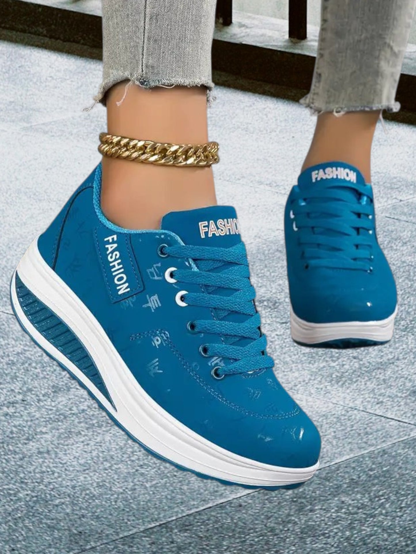 Lightweight Breathable Orthopedic Flex Shoes for Women with Modern | Blau