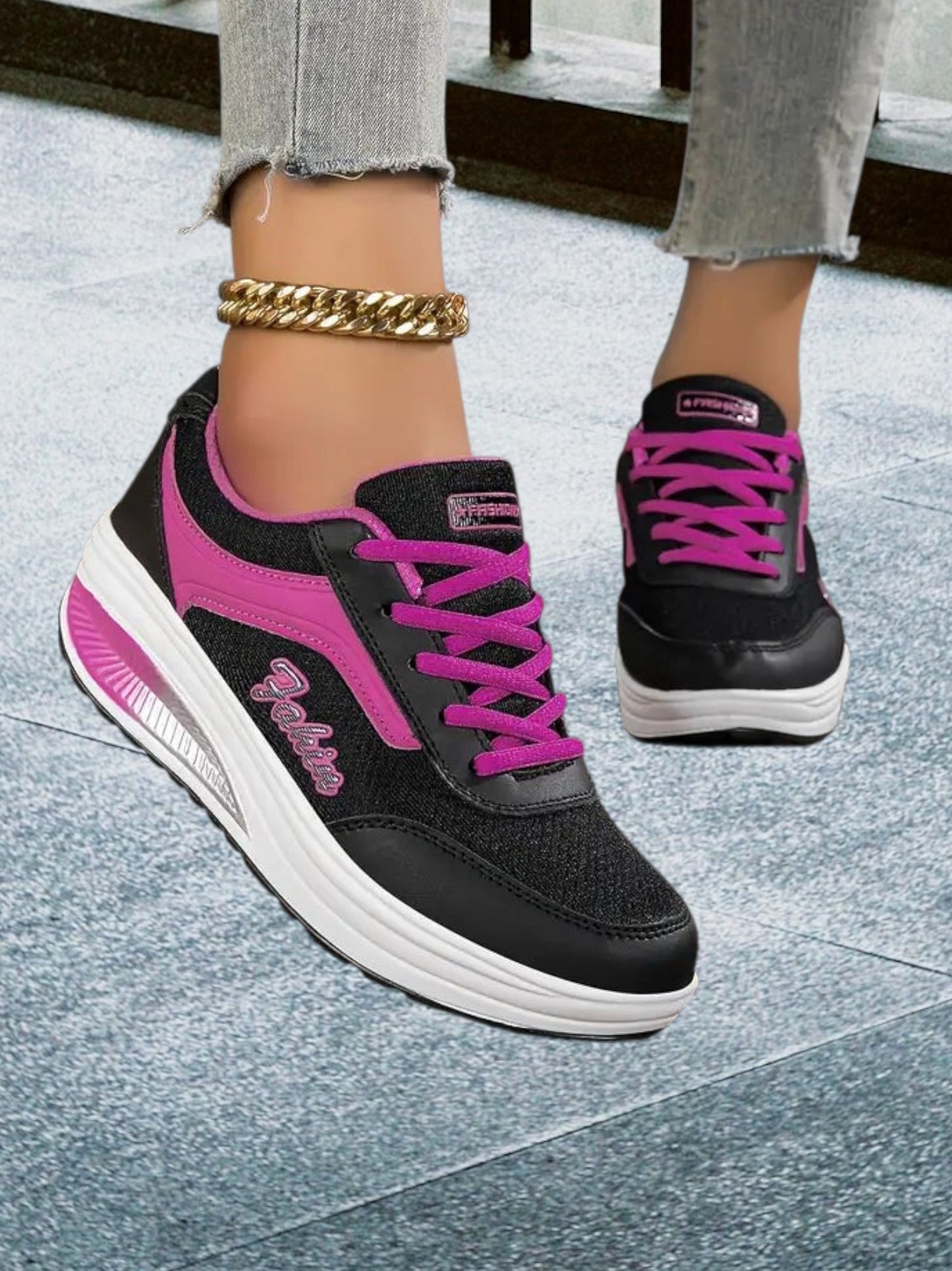 Lightweight Breathable Orthopedic Flex Shoes for Women with Modern Design | Black/Purple