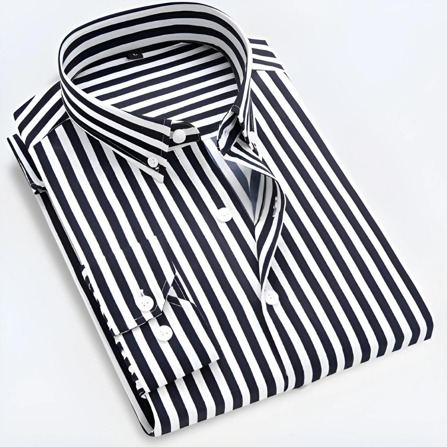 Long-sleeved Shirts for Men | Striped, Tailored Cut | Black