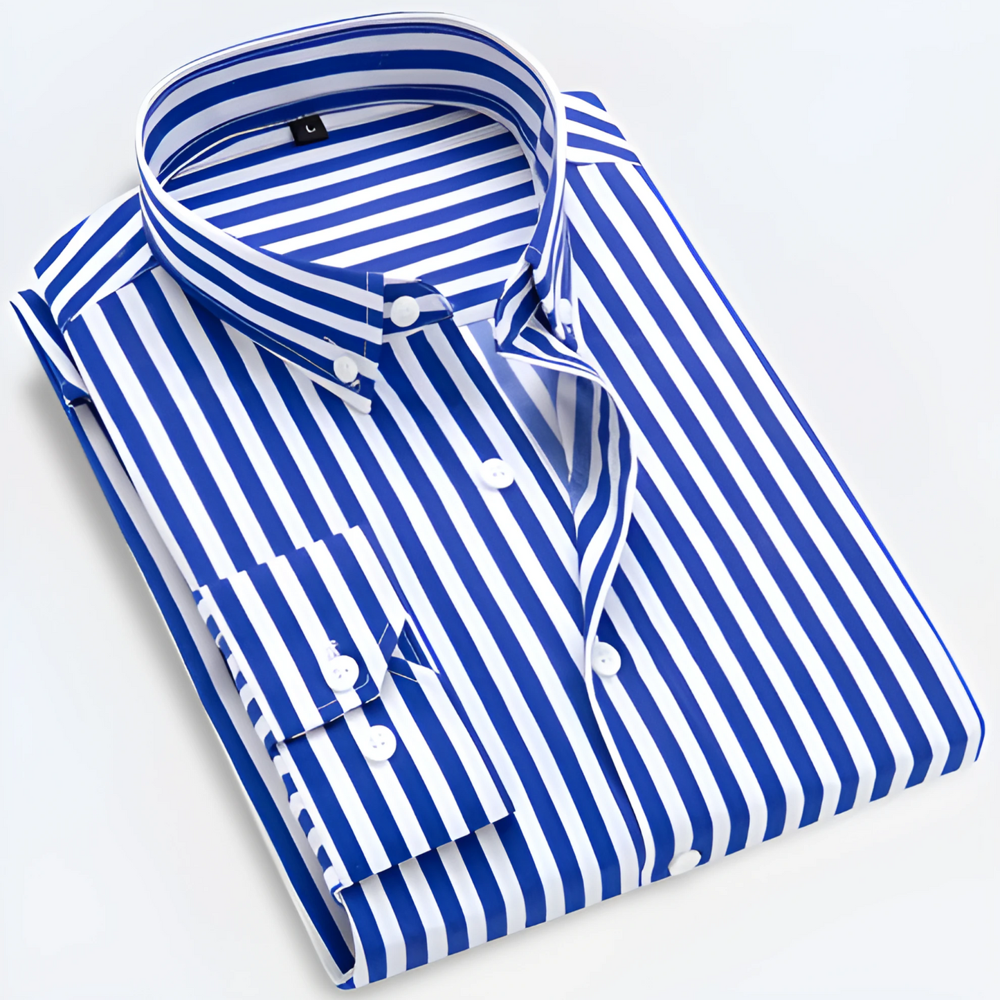 Long-sleeved Shirts for Men | Striped, Tailored Cut | Blue