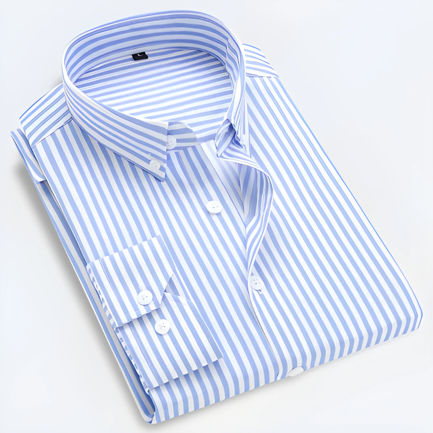 Long-sleeved Shirts for Men | Striped, Tailored Cut | Light Blue